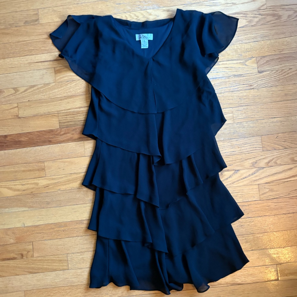 Patra Ruffled Black Dress 10